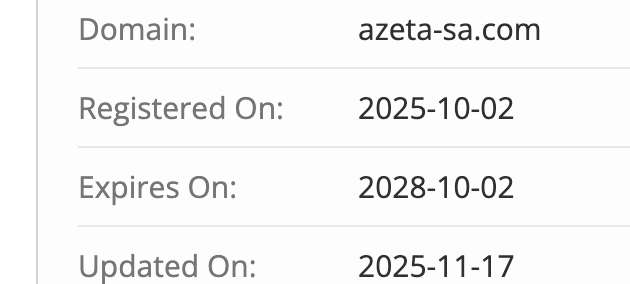 Azeta SA проверка домена