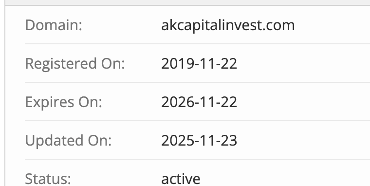проверка домена AK Capital Invest GmbH