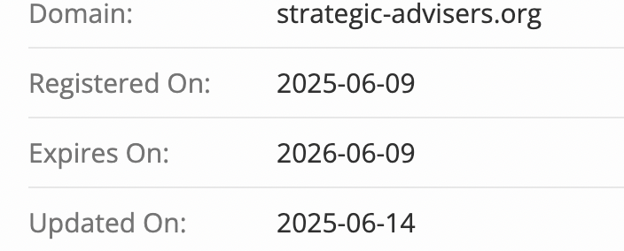 домен STRATEGIC ADVISERS