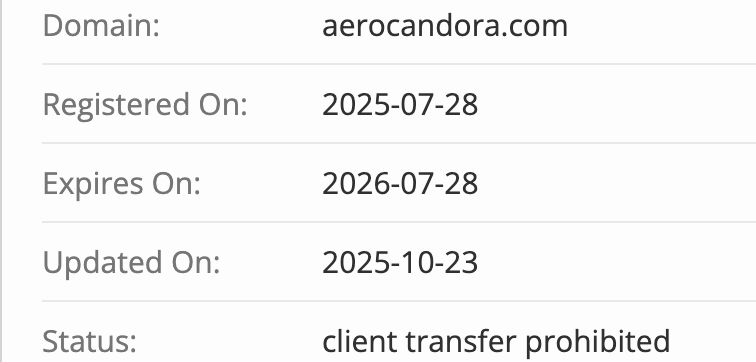 Aerocandora домен